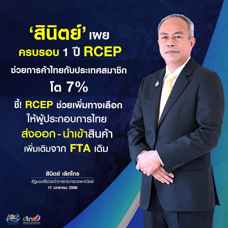 1 周年記念、RCEP はタイのメンバー貿易を 3000 億ドルに押し上げます: InfoQuest